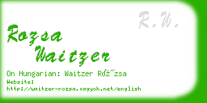 rozsa waitzer business card